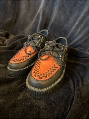 tuk Black and Orange Platform Creepers
